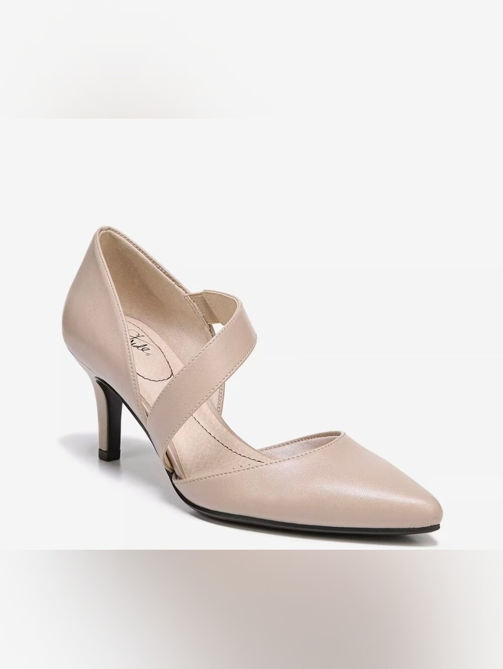 Life Stride Blush Nude Pointed-Toe Mary Jane Pumps